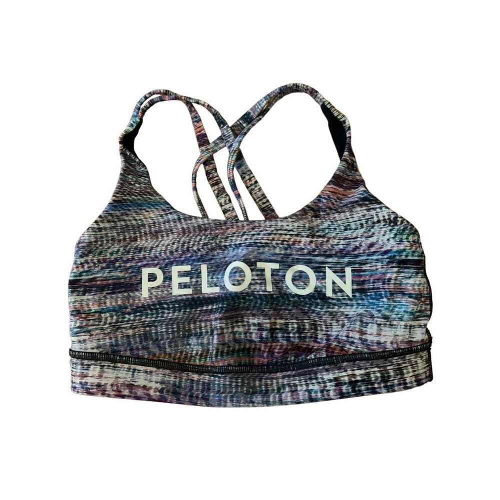 Lululemon x Peloton SZ 6 Digital Oasis Energy Sports Bra Strappy Missing Pads